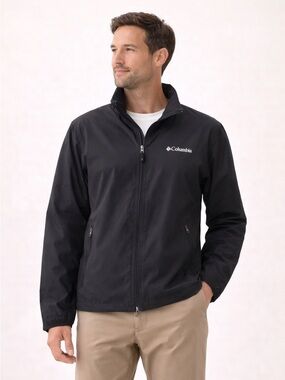 Columbia Lightweight Windbreaker Minimal Tech Outdoor Black Sz L